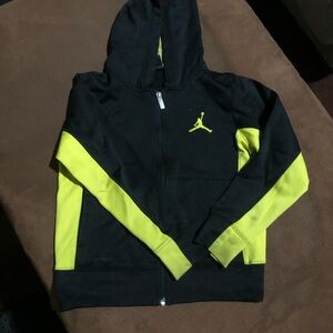 Black and yellow Jordan zip up hoodie